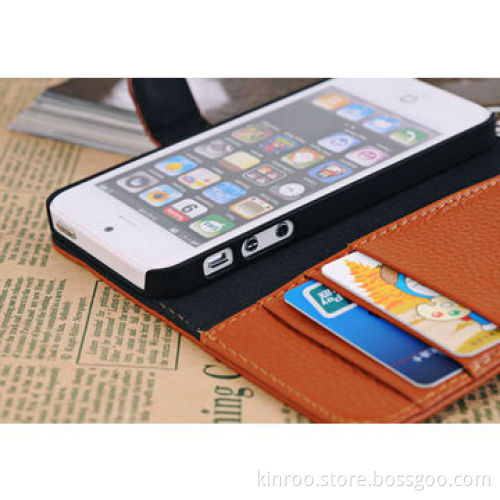 Real leather card holder case for iPhone 5